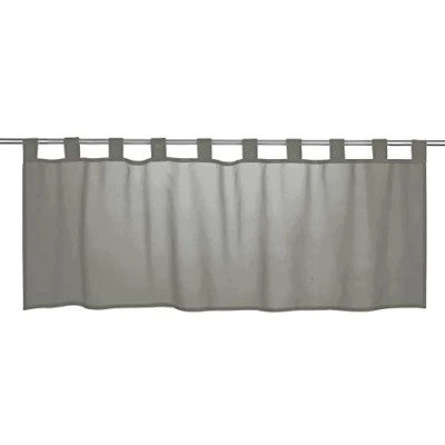 Image of Elbersdrucke 198466 Bistro Curtain Basic 07 Grey Transparent 48 x 140 cm Panel Short for Kitchen Window Privacy Screen