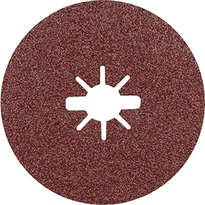 Image of Bosch 25x EXPERT R781 Prisma Ceramic X LOCK Fibre Discs (for Steel, Stainless steel sheets, Ø 125 mm, Grit 60, Professional Accessory Small Angle Grinder)