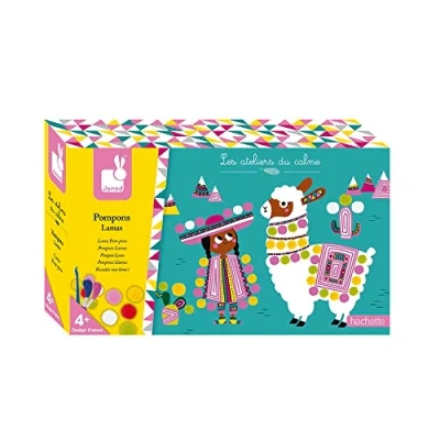 Image of Janod From 4 years old Creative Kit Lamas Pompoms Les Ateliers du Calme Leisure Dexterity and Concentration J07802