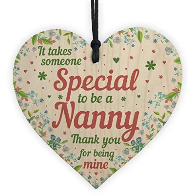 Image of RED OCEAN Nanny Birthday Gifts For Nan Wooden Heart Plaque Gift Nana Grandma