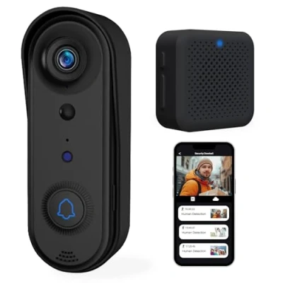 Image of Eaula Videns Wireless Video Doorbell Camera with Indoor Chime, Indoor/Outdoor, 2.4Ghz WiFi, Two Way Audio, Smart Human Detection, Real time Alert,1080P Night Vision, SD card Storage and Cloud