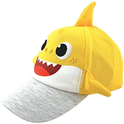 Image of Nickelodeon Boys Toddler Hat Ages 2 4, Baby Shark Kids Baseball Cap 3D Design Fin, Yellow, Age