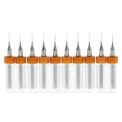 Image of Carbide PCB Rotary Tool 10 Pcs 0.5mm Tungsten Micro Drill Bits， 1/8&quot; Shank for PCB, Jewelry, CNC, Soft Metals, Print Circuit, Engraving