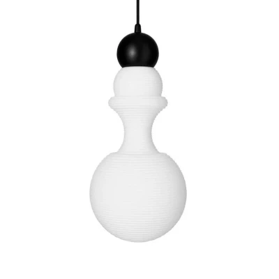 Image of DESIGN BY US Paris 1920 pendant light, height 43 cm, glass, white