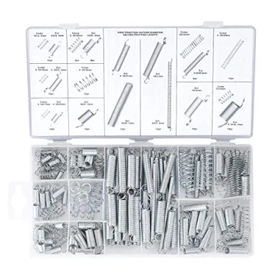 Image of 200 Pieces Tension Springs Assortment, Compression Springs, Assorted Extension Spiral Kit, Metal Extended Compressed Set with Storage Case