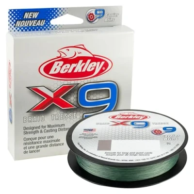 Image of Berkley x9 Braided line Low Vis Green 2000m 0.12mm (12.1kg) fishing