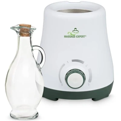 Image of MASSAGE Oil Warmer with Glass Carafe, Heat Pleasantly in Only 5 Minutes, Stepless Heating from 0 to 100 C, Relaxation Begins The EXPERT