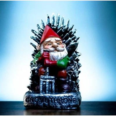 Image of Garden Mile Throne Miniature Gnome Figurine Resin Statues Outdoor Ornaments Novelty Game Memorabilia Mini Sculpture for Indoor and Home, Decor 10cm