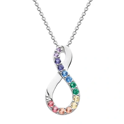 Image of Dew Sterling Silver and Multi Colour Nano Gems Infinity Twist Necklace, 18&quot;