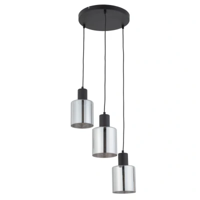Image of Sierra Cluster Pendant Ceiling Light Black 3xE27