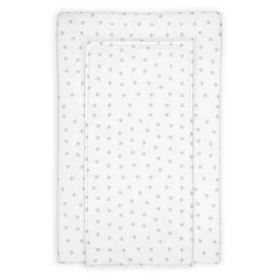Image of Baby Changing Mat, Grey Stars Deluxe Waterproof with Raised Padded Edges, Uniquely Designed, Easy Wipe Clean a Perfect, Practical Addition to Your Nursery 75cm x 47.5cm 5cm