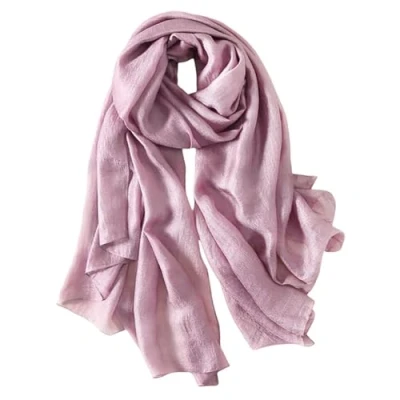 Image of Lina &amp; Lily Shimmer Sheen Scarf Shawl Wrap for Wedding Evening Dress Sheer Lightweight (Dusty Pink)