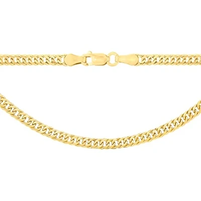 Image of Carissima Gold Unisex 9 ct Yellow 3 mm Triple Curb Chain Necklace of Length 41 cm/16 Inch