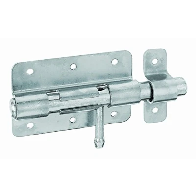Image of Alberts 863241 Bolt with Round Handle and Attached Loop Galvanised Blue Plate 95 x 67 mm Diameter 15.5 Total Length 135 Set of 10