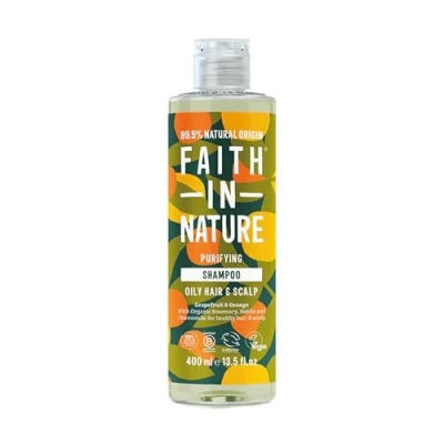 Image of Faith In Nature Natural Grapefruit &amp; Orange Shampoo, Purifying For Oily Hair Scalp, Vegan Cruelty Free, No SLS, Silicones or Parabens, 400ml