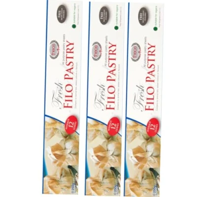 Image of 3 PACKS X THEOS Greek Style Filo Familia Pastry Sheets phyllo dough 250 gram by Pufai