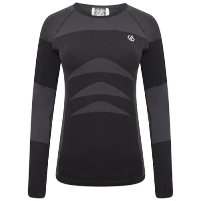 Image of Dare2B Womens in The Zone II Long Sleeve Baselayer Top with SeamSmart Technology, Perfect for Wintersports &amp; Outdoors Black