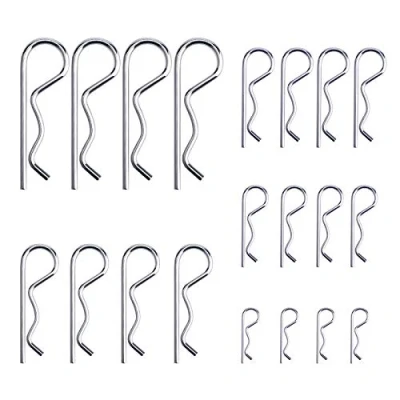 Image of LUTER 20Pcs R Clips Retaining Pins, Heavy Duty Zinc Plated Split Pin Hitch Assortment Kit for Tow Truck Lock Systems, M1.2 M3.5