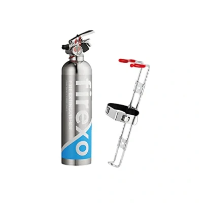 Image of Firexo ALL in One Stainless Steel Fire Extinguisher 500ml Chrome Multipurpose for FIRES inc. Li ion Battery Fires! Emergency Safety Equipment Home Car Indoor/Outdoor