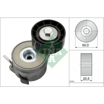 Image of 9654127380 Tensioner Lever, v ribbed belt INA 534 0400 10 60mm 25,5mm CITROËN: Xsara Picasso
