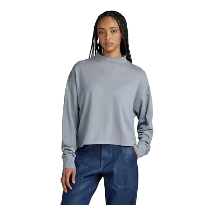 Image of G Star MOCK Loose Long sleeved top, Women&#039;s, Size: XS, Dim grey