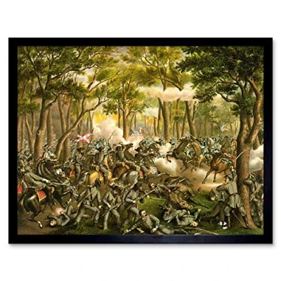 Image of Wee Blue Coo War American Civil Battle Wilderness USA Art Print Framed Poster Wall Decor 12X16 Inch