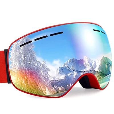Image of Dizokizo Ski Goggles Interchangeable Spherical Lens for Skiing Snowboard Anti fog UV Protection Triple Breathable Foams Women Men