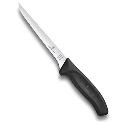 Image of Victorinox Swiss Classic, Boning Knife, Extra Sharp Blade, Straight Edge, 15 cm, Plastic Handle, Stainless Steel, Black