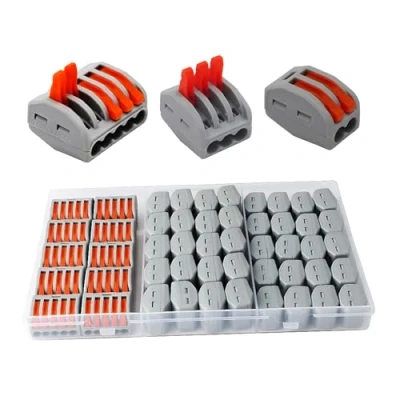 Image of CESFONJER Lever Nut Connector, 50 Pack Assortment Conductors Compact Wire Connectors 2 Holes (20pcs), 3 5 (10pcs).