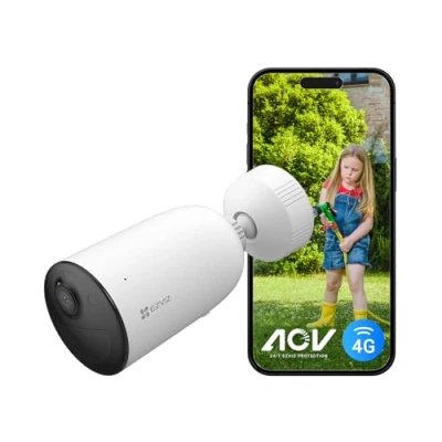 Image of EZVIZ Battery Camera Wireless 4G Outdoor Color Night Vision, 24/7 Protect, No wifi, CCTV Solar 2K, PIR, AI Human/Vehicle Detection, Two Way Audio, Siren, IP65, Alexa Google Control (CB3 4G)