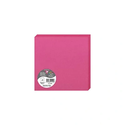 Image of Clairefontaine Ref 2144C Pollen Folded Card (Pack of 25 Sheets) 160 x 160mm Sized, 210gsm Card, Inkjet &amp; Laser Printer Compatible, Acid Free Intensive Pink