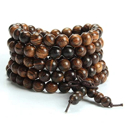 Image of Epoch World 108 Prayer Beads Bracelet 8mm Natural Wood Tibetan Buddhist Buddha Mala Meditation bead bracelet/Necklace for Men Women in gift box
