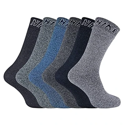 Image of Sock Snob 6 Pairs HIKE Mens Summer Breathable Cotton Hiking Socks Blue Size UK 11