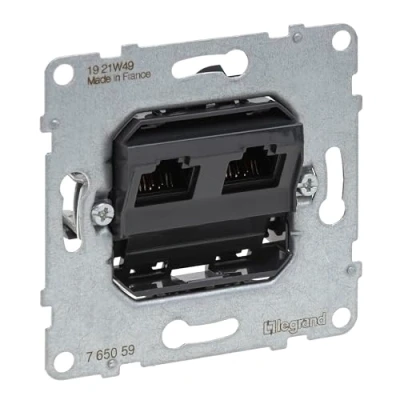 Image of LEGRAND, SEANO 765059 Data Socket 2 x RJ45 Insert Category 5e UTP Unshielded