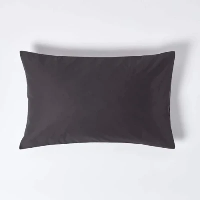 Image of HOMESCAPES 1000 Thread Count Egyptian Cotton Grey Standard Size Pillowcase Luxury Housewife Pillow Case Pack of 2