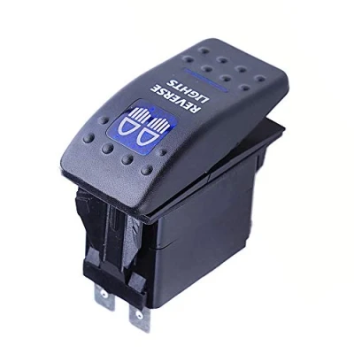 Image of Mintice™ Car Vehicle 12V 20A Blue LED Light Rocker Toggle Switch 5Pin Reverse