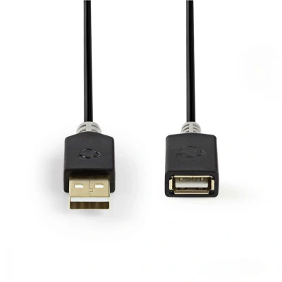 Image of Nedis USB 2.0 Cable A Male Female m Anthracite