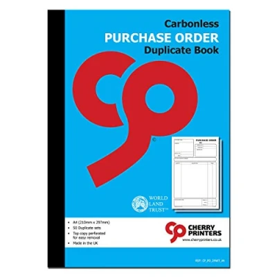Image of Cherry Carbonless NCR Purchase Order Books A4, A5 Duplicate, Triplicate (A4 Duplicate)