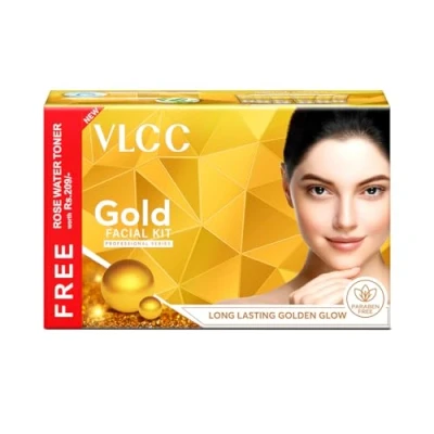 Image of VLCC Gold Facial Kit Salon Series for Bright &amp; Radiant Complexion 300g+100ml