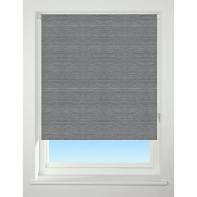 Image of Blackout Stripe Charcoal Texture Roller Blind, Width 60cm x Drop 170cm Textured