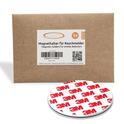Image of ECENCE 1pcs Magnetic Smoke Detector Mount Adhesive Pads For Alarms Ø 70mm Fast &amp; Safe Mounting No Drilling Or Screws Fire Protection Installation Tool