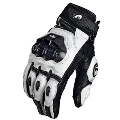 Image of Motorcycle Gloves black Racing leather Motorbike white Road Team Glove men summer winter 1 L