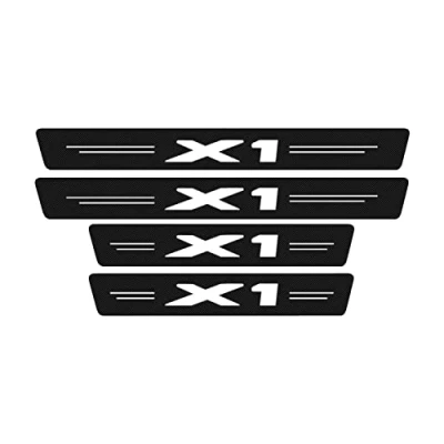 Image of CWWHY Car Carbon Fiber Door Sill Protector for B MW X1 E84 F48 2009 2020 Vinyl Stickers Auto Accessories Threshold Plate 4Pcs Scuff Plate, Black