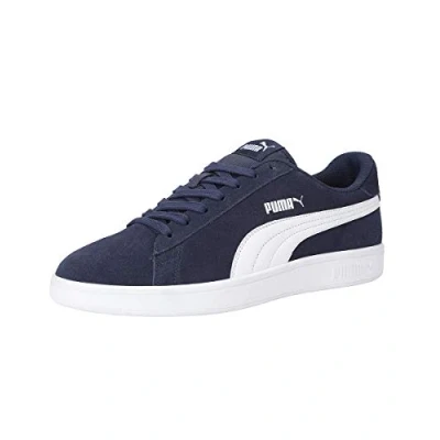 Image of Puma Smash V2 Unisex Trainers, Size: 10, Peacoat/white Leather and textile