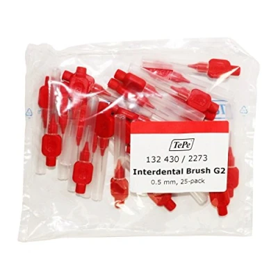 Image of Tepe Interdental Brush G2 0.5mm Red x 25 Brushes in One Pack