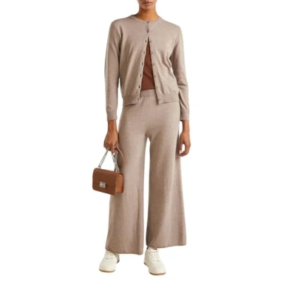 Image of United Colors of Benetton Women&#039;s Korean Jersey M/L 1035d5012 Cardigan Sweater, Brown, XS