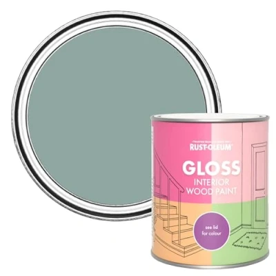 Image of Rust Oleum Blue Interior Wood Paint in Gloss Finish Gresham 750ml