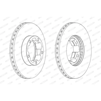 Image of 402069X200, 402069X500 Brake disc FERODO PREMIER FCR261A 276mm 24mm 5 Vented NISSAN: Cabstar E Platform / Chassis