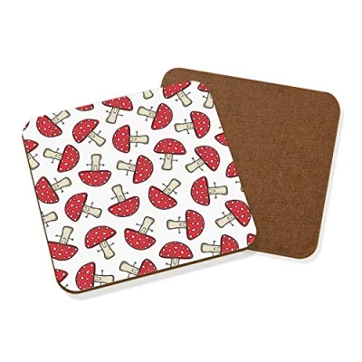 Image of Mushroom Pattern Coaster Drinks Mat