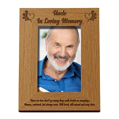 Image of ukgiftstoreonline Uncle In Loving Memory Remembrance Portrait Wooden Photo Frame Gift (8 x 10 Inch)